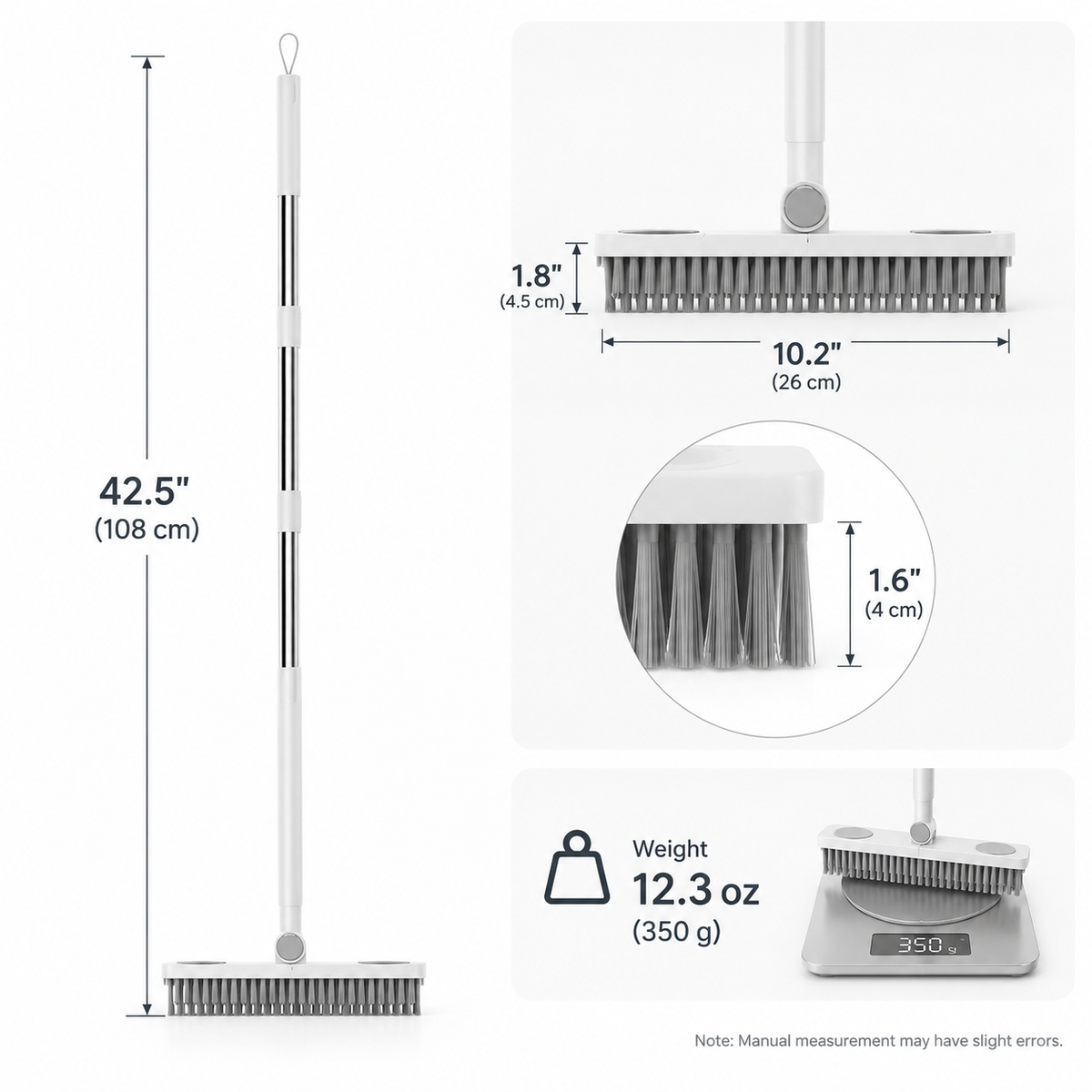 26CM Extended V-Shaped Floor Cleaning Brush – Gap Cleaning & Squeegee Design