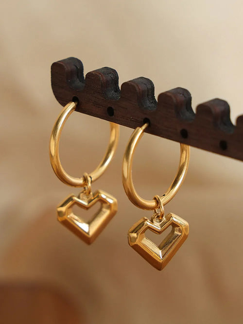 Heart Shape Lapis Lazuli Dangle Earrings