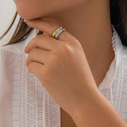 Retro Irregular Exaggerated Concave and Convex Ripple Ring Rings Simple Personalized Alloy Handpiece