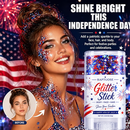 Raptuose 3-in-1 Patriotic Glow😍✨Red, White & Blue Glitter Body Stick