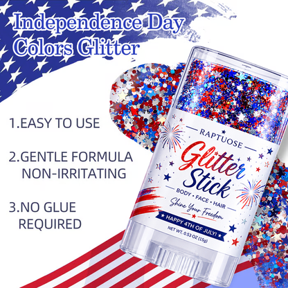 Raptuose 3-in-1 Patriotic Glow😍✨Red, White & Blue Glitter Body Stick