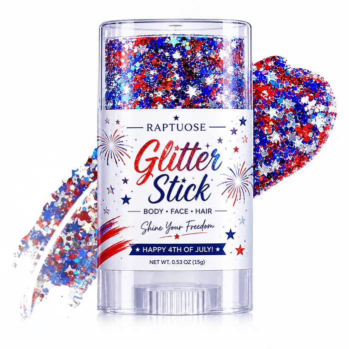 Raptuose 3-in-1 Patriotic Glow😍✨Red, White & Blue Glitter Body Stick
