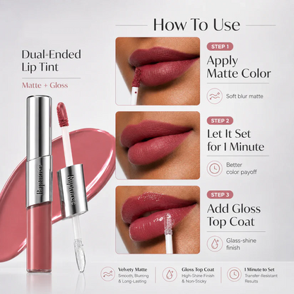 Perfect Twin Lip — Dual-Ended Liquid Lipstick with Velvet Matte Color and Glossy Shine