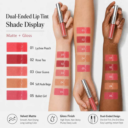 Perfect Twin Lip — Dual-Ended Liquid Lipstick with Velvet Matte Color and Glossy Shine