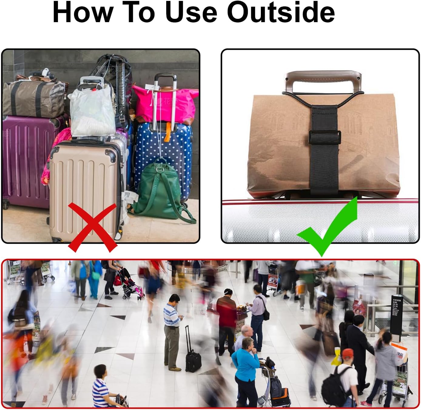 Multi Use Strong Adjustable Luggage Connector Straps